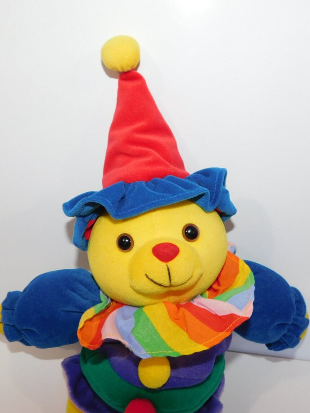 VTG 1995 Kids II Musical Pull string Plush Rainbow Bear Clown Crib Toy - Picture 3 of 6